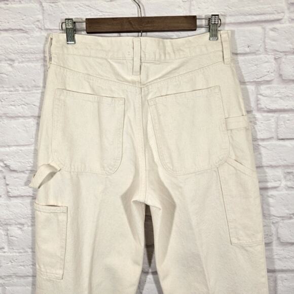 E J.Crew High Rise '90s Straight Carpenter Jean Natural Seeded Denim Size 27 - Picture 6 of 11